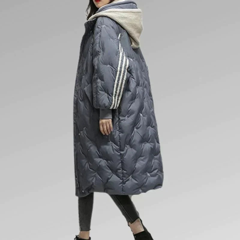 Aya | Lang Vinterjakke med Quiltet Design til Kvinder
