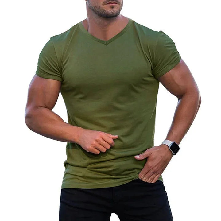Mads - Slim-Fit V-udskåret T-shirt