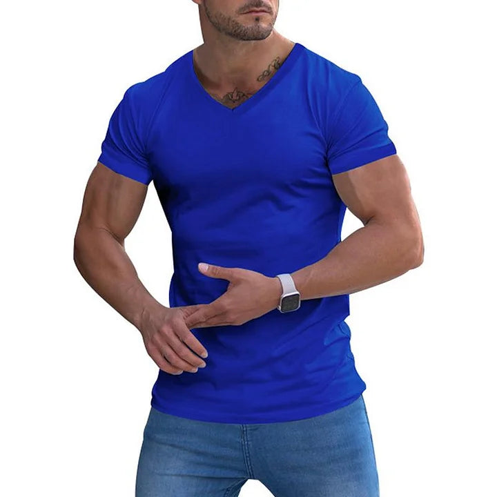 Mads - Slim-Fit V-udskåret T-shirt