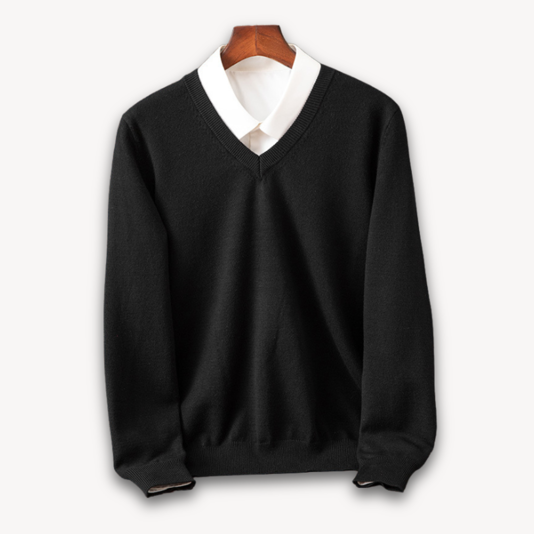 Allan | Elegant kashmir sweater med V-hals til mænd