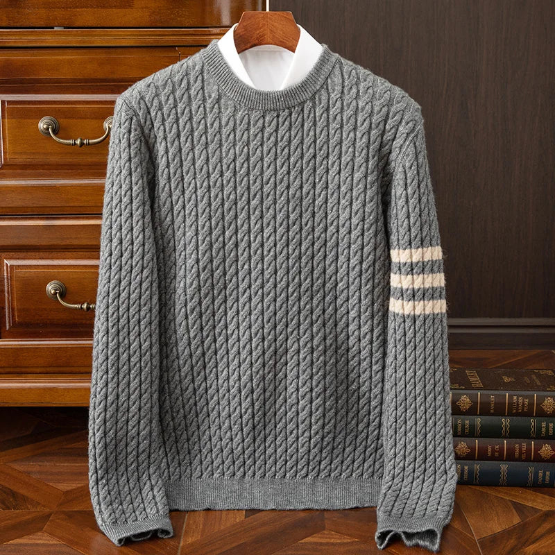 Christian | Sweater med stribede detaljer til mænd