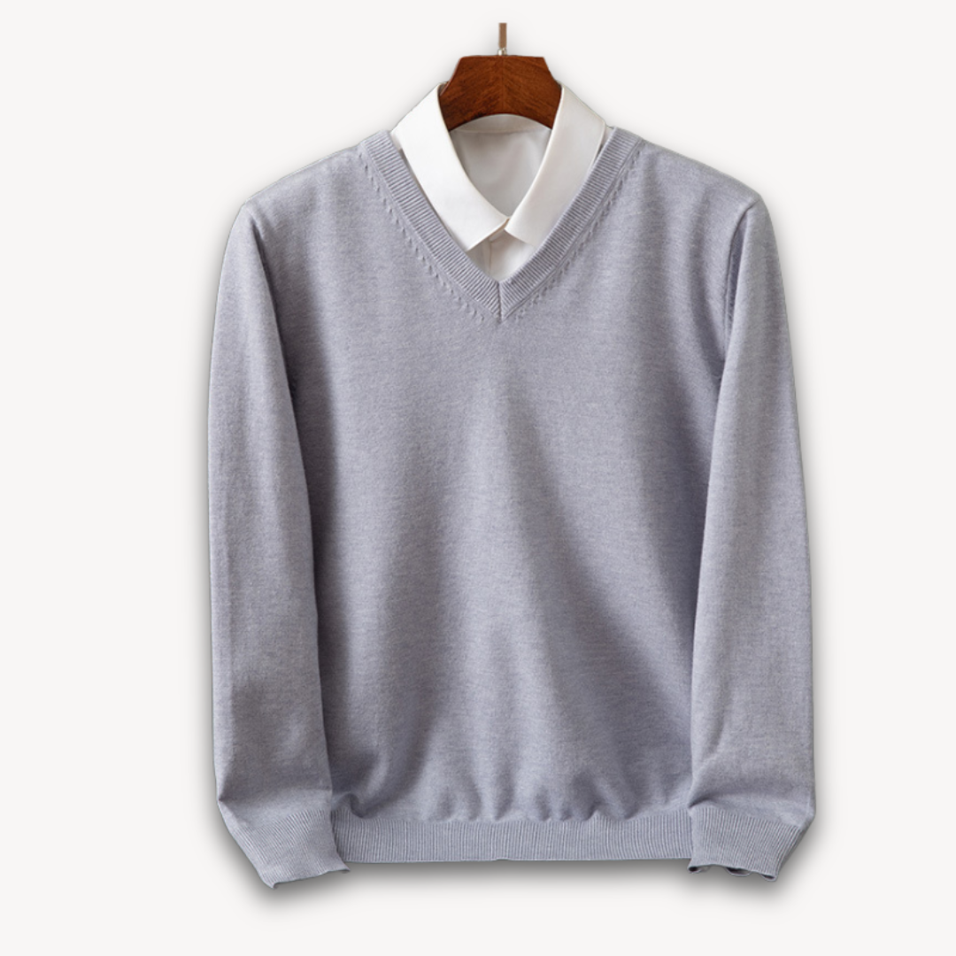 Allan | Elegant kashmir sweater med V-hals til mænd