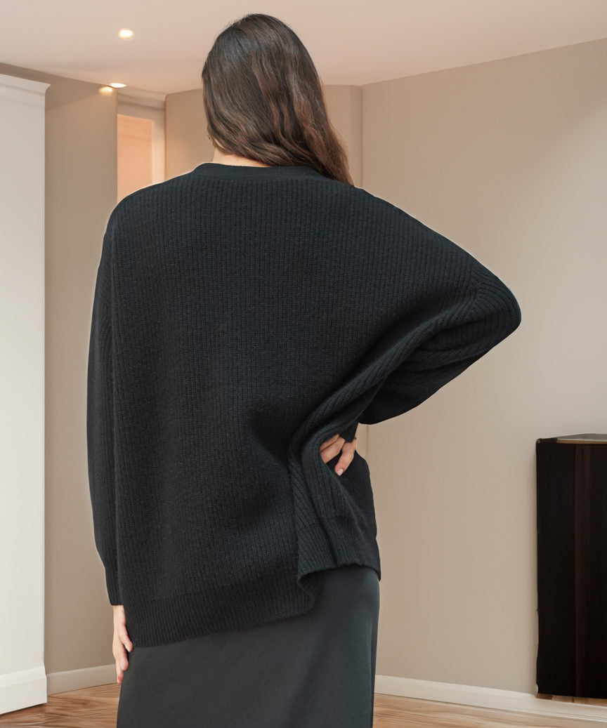 Martha | Kvinders Ribstrikket Cardigan med Knapper Plus Size
