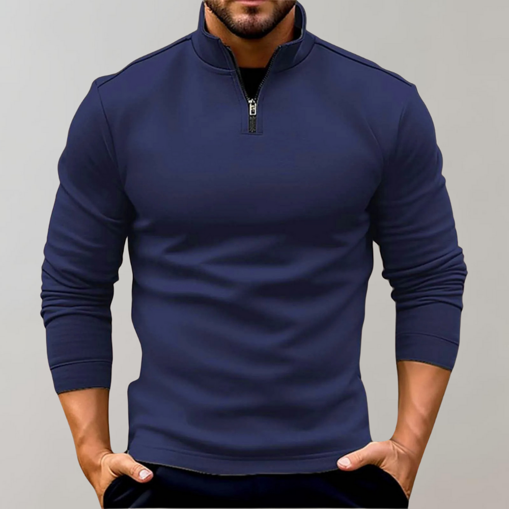 Victor | Lys sweater med lynlås til mænd