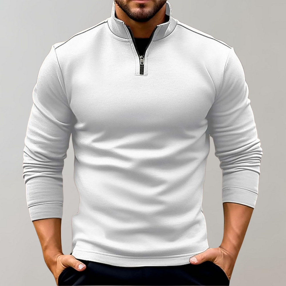 Victor | Lys sweater med lynlås til mænd