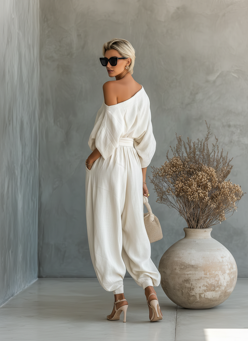 Amalie™ | Elegant hørlook sæt