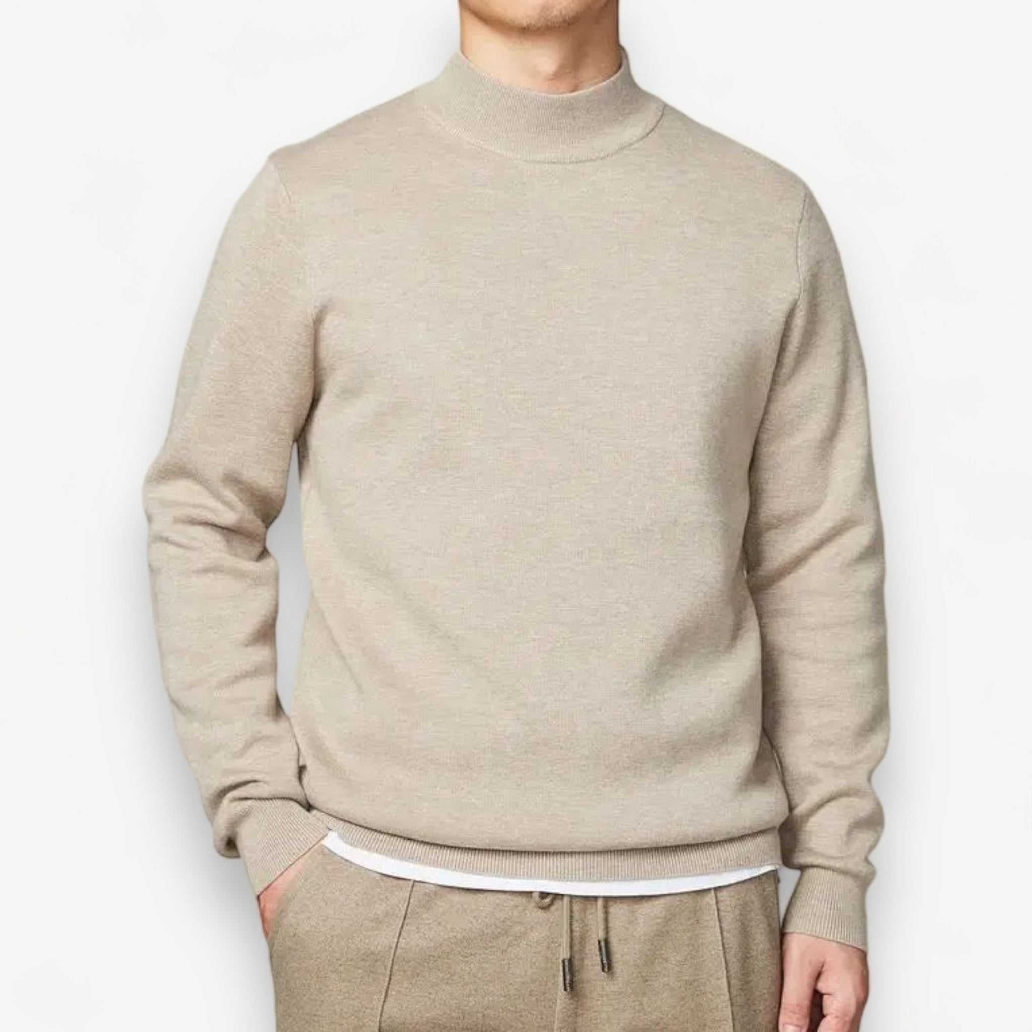 Søren | Sweater med høj krave og lynlås til mænd