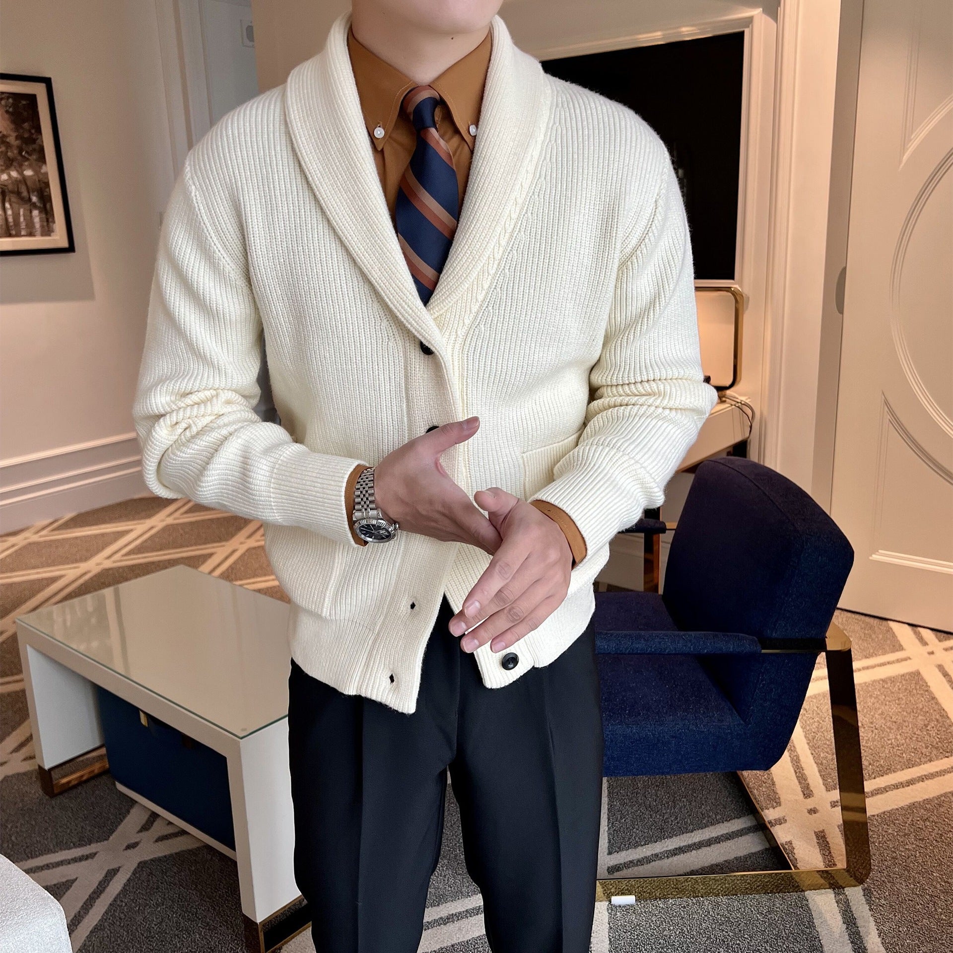 Emil | Cardigan med sjalskrave til mænd