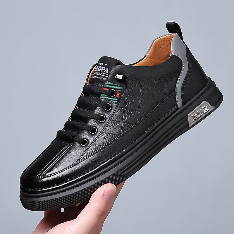 Læder sneakers til mænd med stilfuldt design