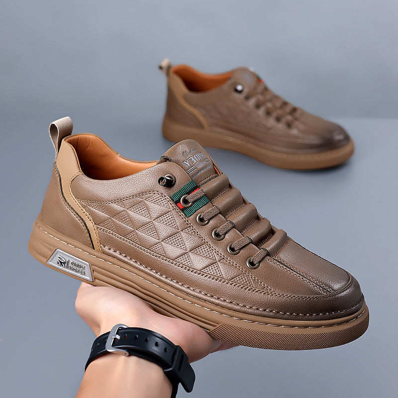Læder sneakers til mænd med stilfuldt design