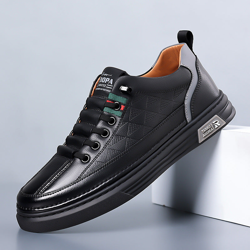 Læder sneakers til mænd med stilfuldt design