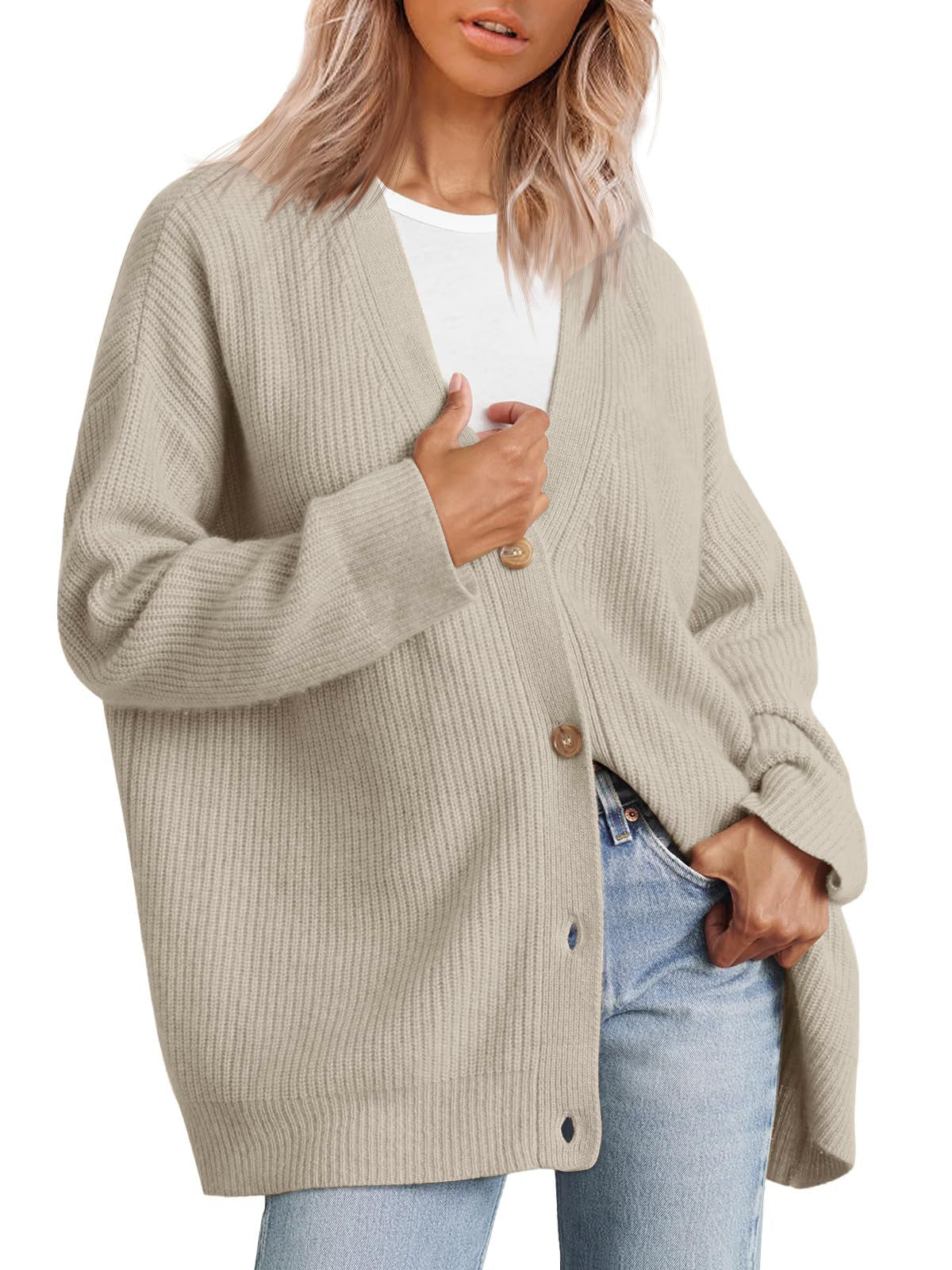 Ella | Dame Strikcardigan med Knapper