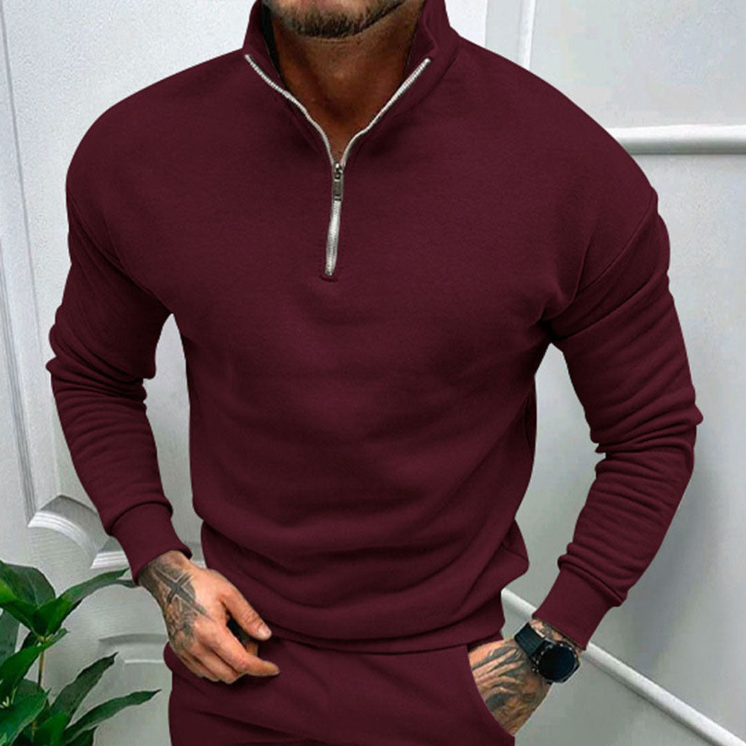 Herresweater med Høj Krave