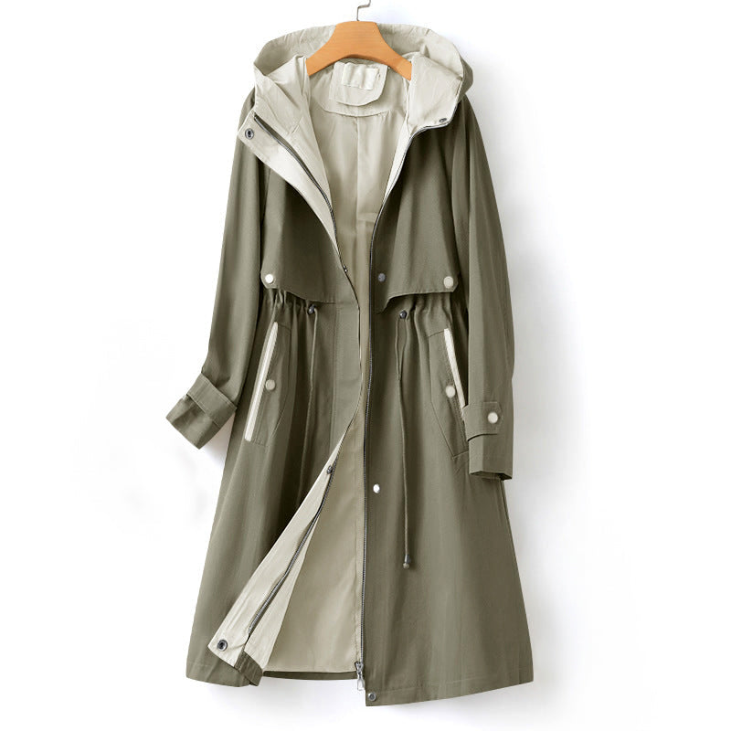 Freja | Dame Trenchcoat med Hætte til Vinter