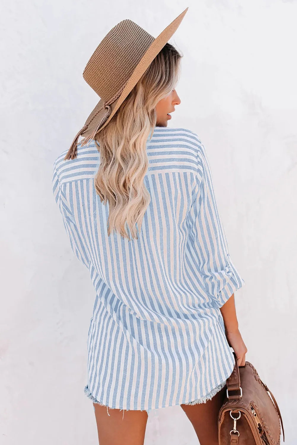 Stribet Bluse til Damer i Afslappet Stil