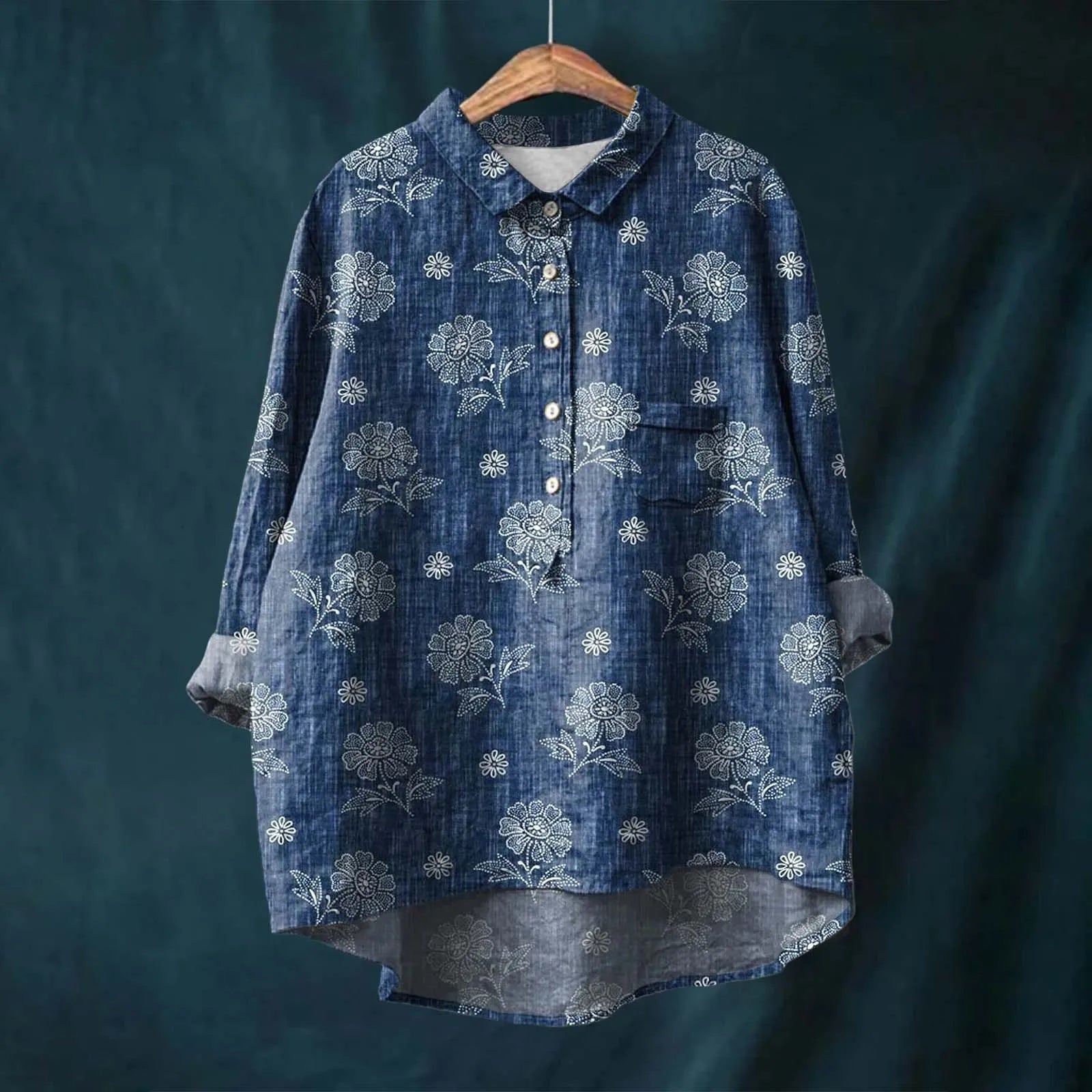 Stilfuld bluse med blomsterprint til damer