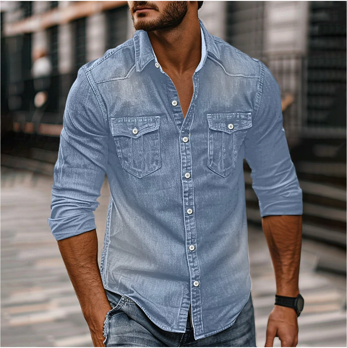 Hans | Denim Skjorte til Mænd