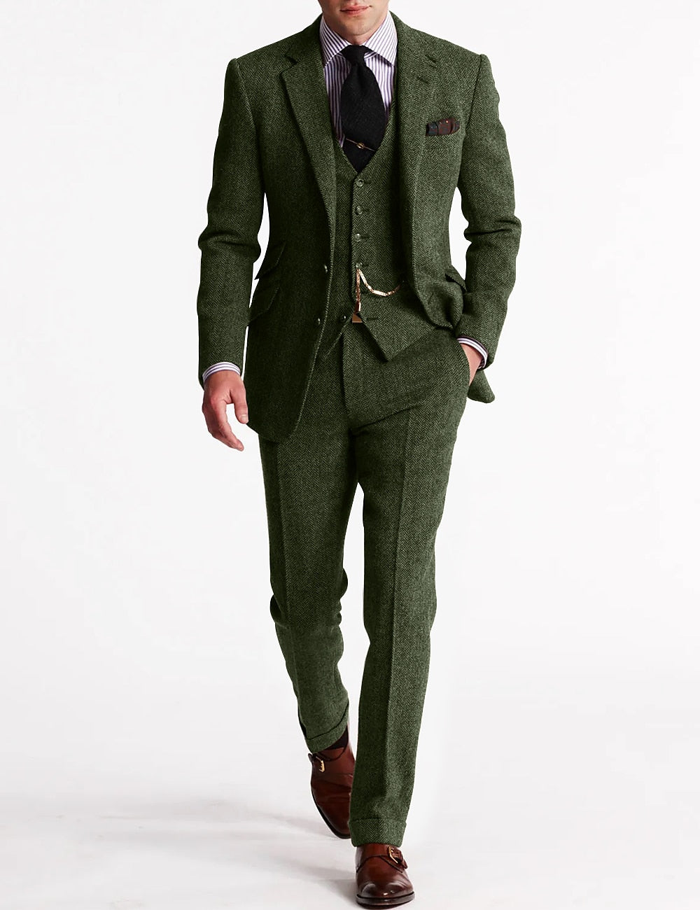 Tweed Jakkesæt i Klassisk Stil