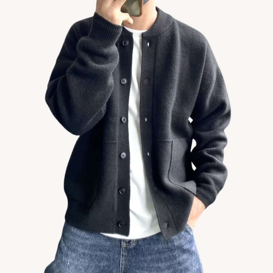 Daniel | Uld cardigan med knapper til mænd