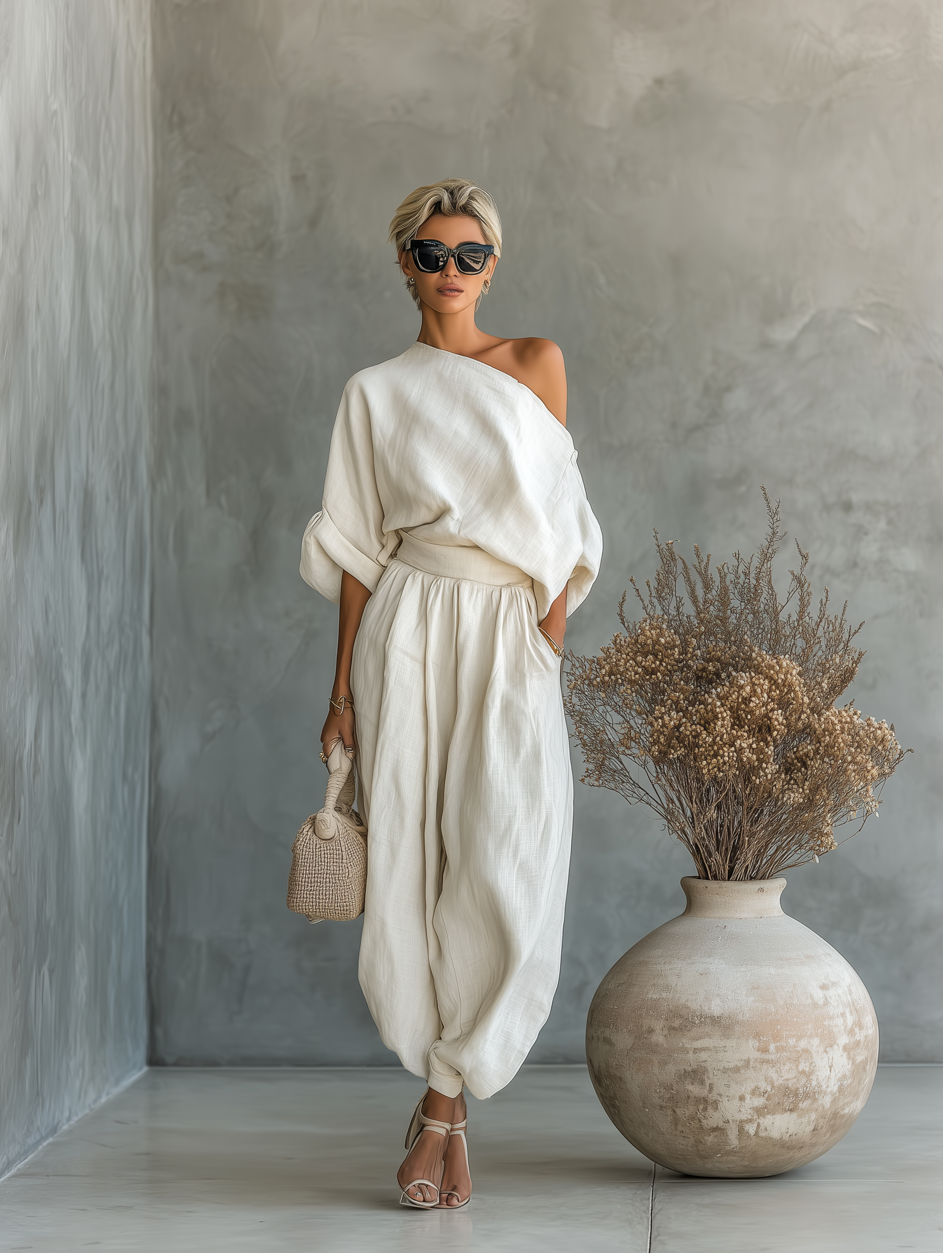 Amalie™ | Elegant hørlook sæt