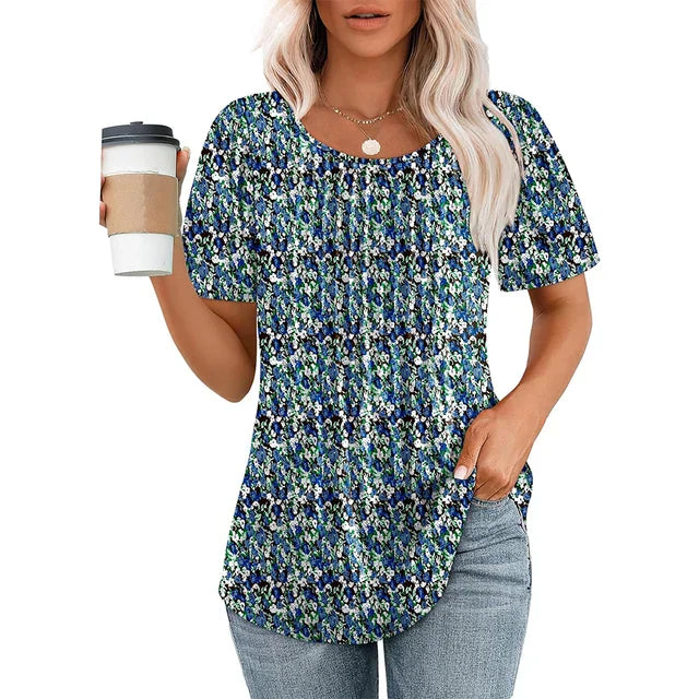 Dame T-shirt med Elegant Mønster til Sommer
