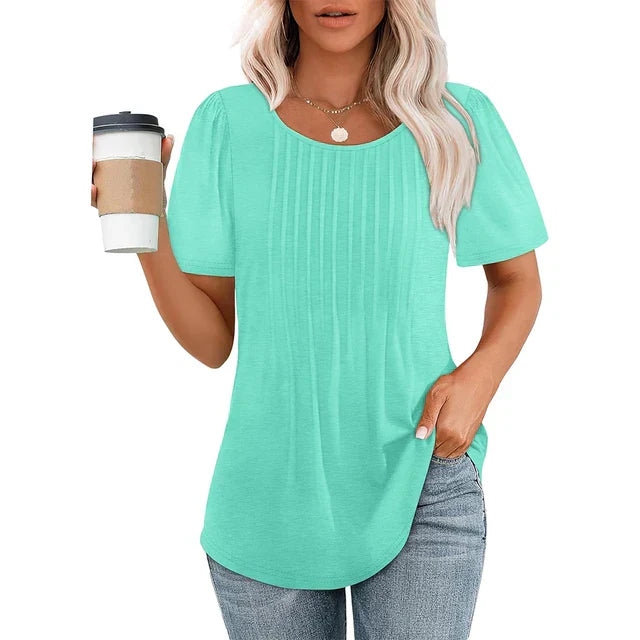 Dame T-shirt med Elegant Mønster til Sommer