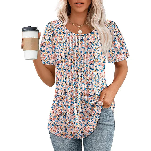 Dame T-shirt med Elegant Mønster til Sommer