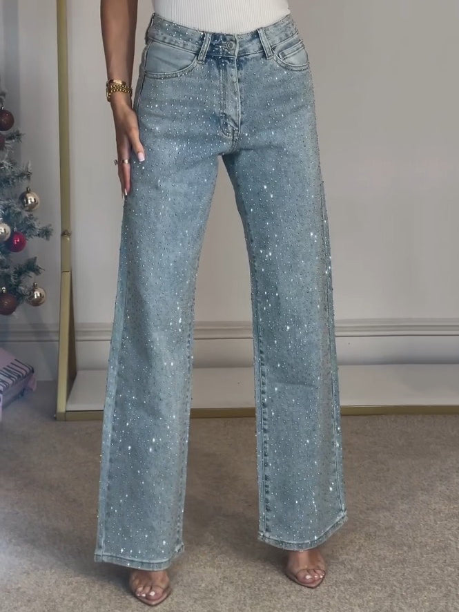 Damejeans med Glimmer til Fest
