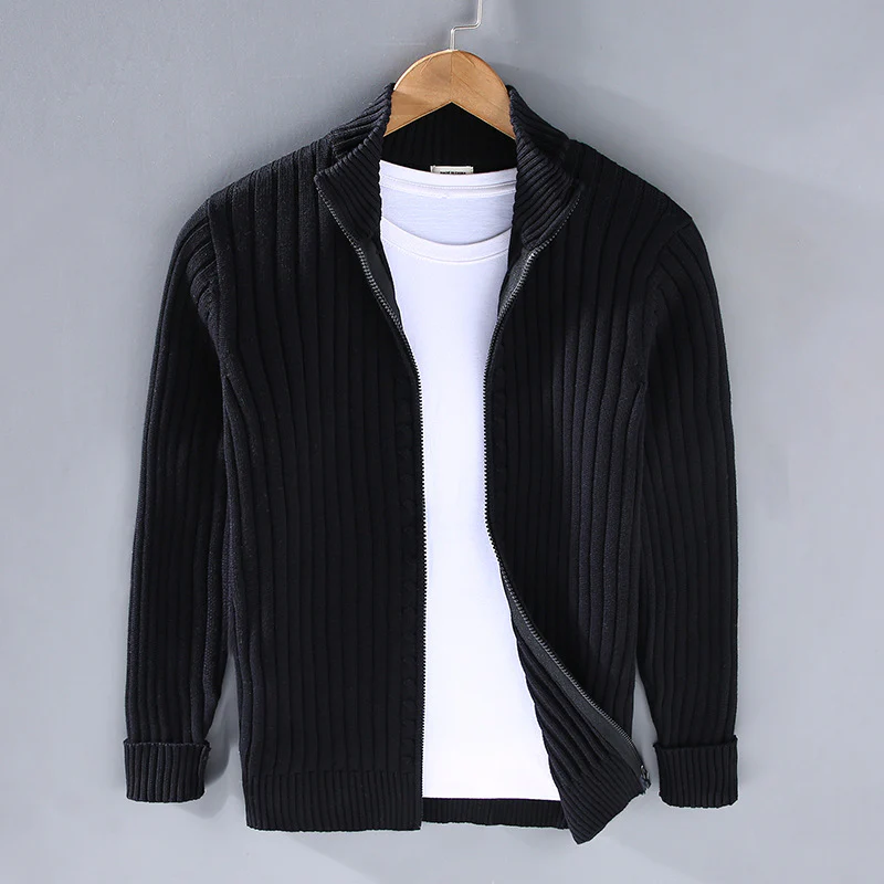 Anders | Cardigan i slim fit med lynlås til mænd