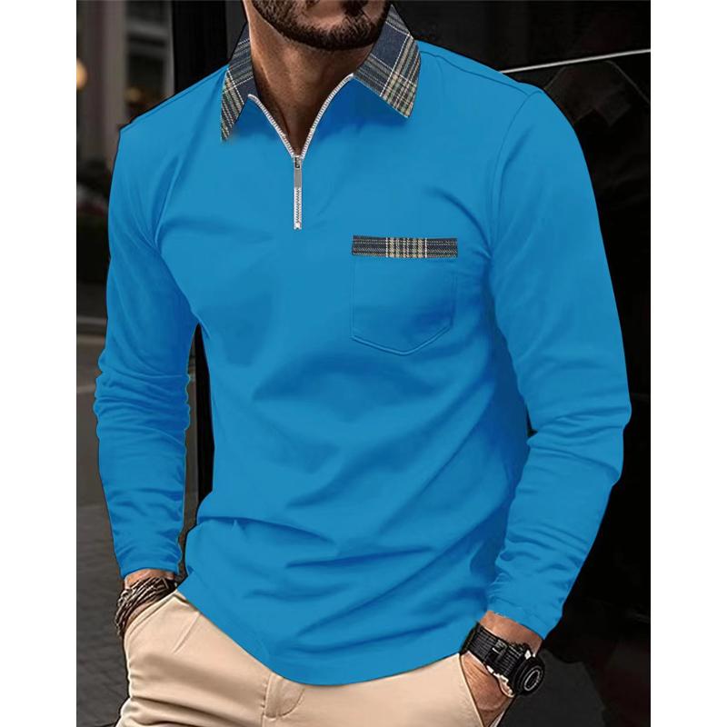 Hugo | Langærmet Poloshirt med Tern og Lynlås