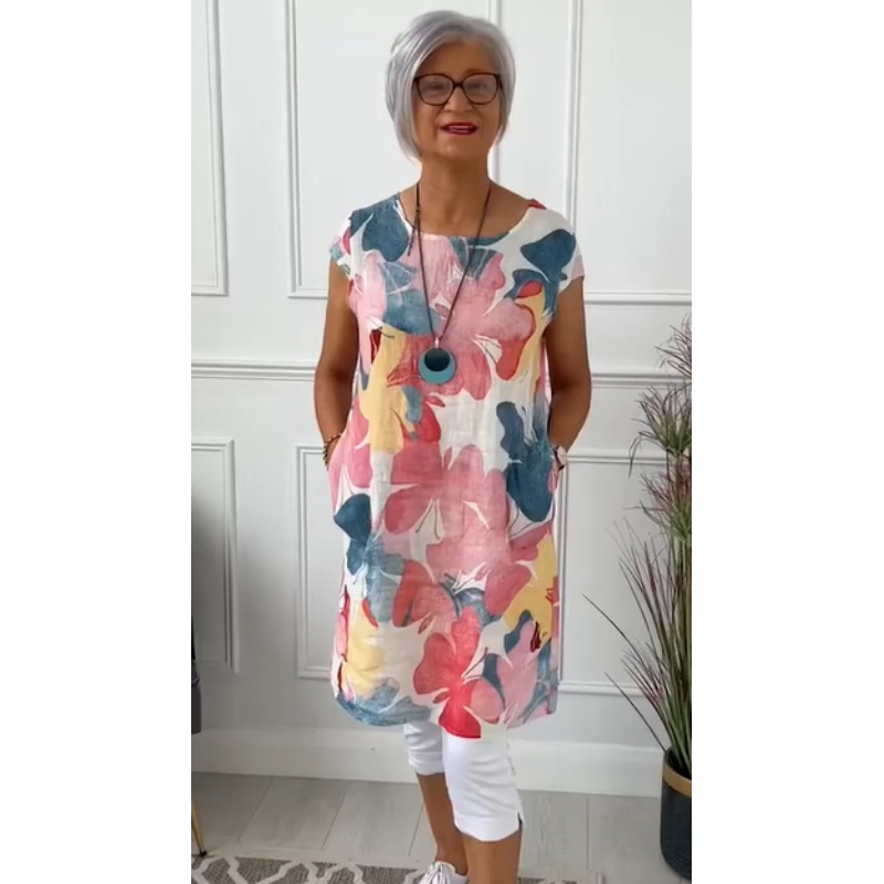 Anita | Klassefuld Kjole med Rund Hals