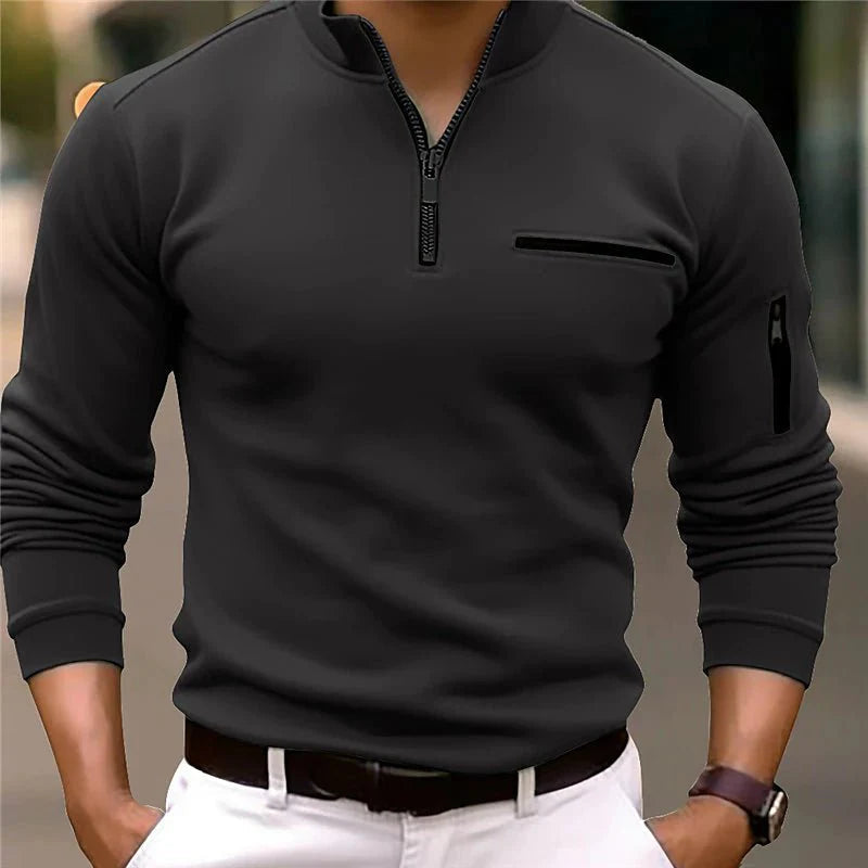 Martin | Casual sweater med lynlås til mænd